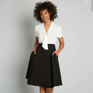ModCloth Polished and Playful tie neck blouse